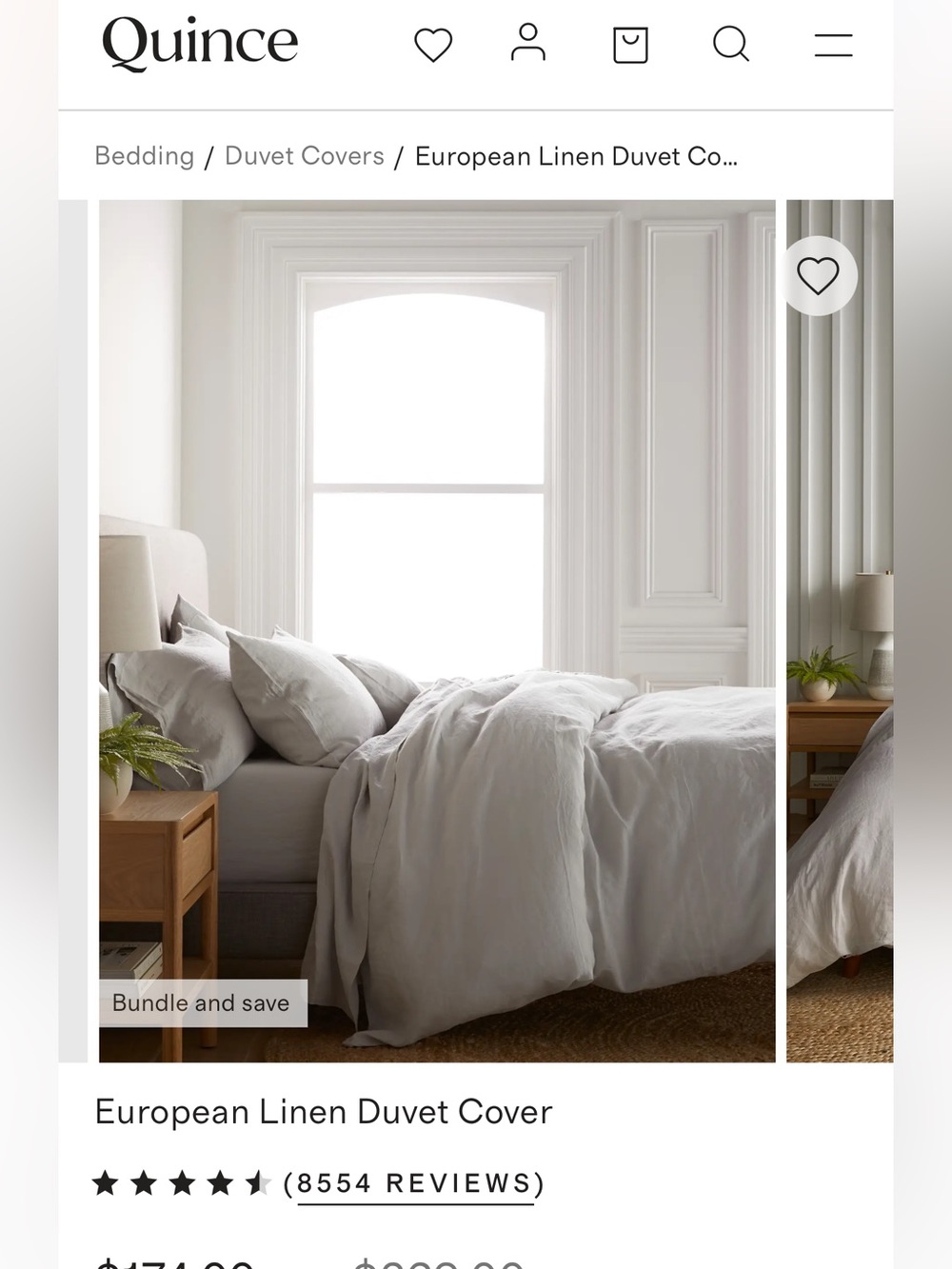 Quince European Linen Duvet Cover - Light Gray